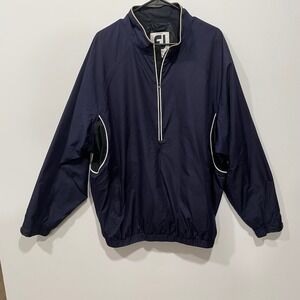Footjoy‎ DryJoys Tour Collection Mens Pullover Windbreaker Jacket XL Navy White